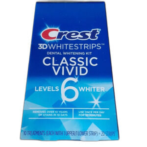 New Crest 3D Whitestrips CLASSIC VIVID tooth teeth whitening 6 levels 20 STRIPS